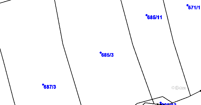 Parcela st. 685/3 v KÚ Lhota u Lysic, Katastrální mapa