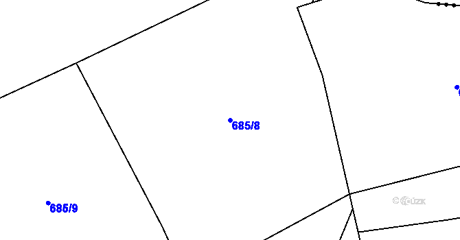 Parcela st. 685/8 v KÚ Lhota u Lysic, Katastrální mapa