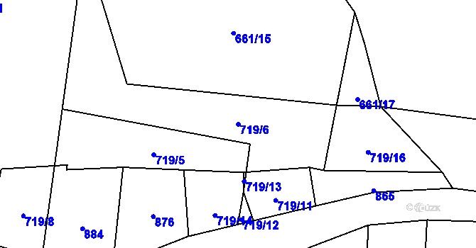 Parcela st. 719/6 v KÚ Lhota u Lysic, Katastrální mapa
