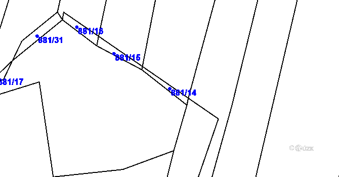 Parcela st. 881/14 v KÚ Lhota u Lysic, Katastrální mapa