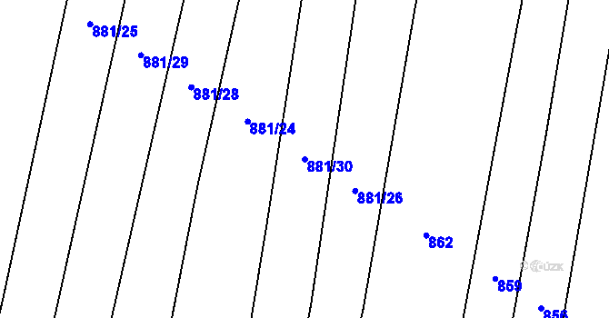 Parcela st. 881/30 v KÚ Lhota u Lysic, Katastrální mapa