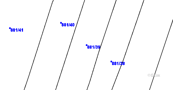 Parcela st. 881/39 v KÚ Lhota u Lysic, Katastrální mapa