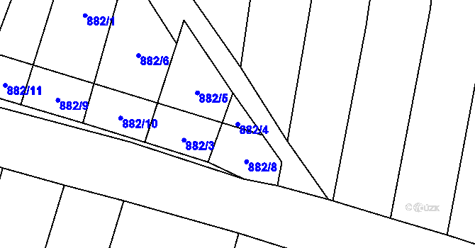 Parcela st. 882/4 v KÚ Lhota u Lysic, Katastrální mapa