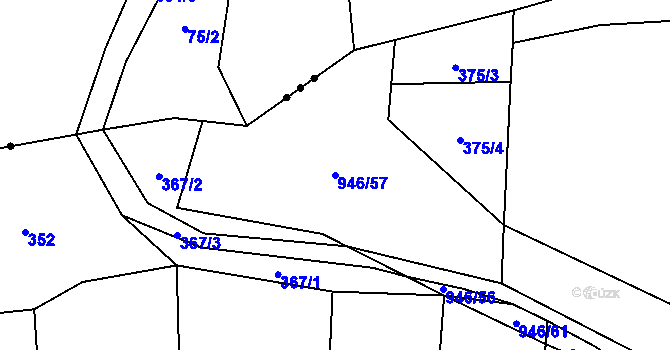 Parcela st. 946/57 v KÚ Lhota u Lysic, Katastrální mapa