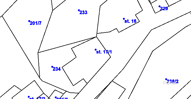 Parcela st. 17/1 v KÚ Lhota u Olešnice, Katastrální mapa