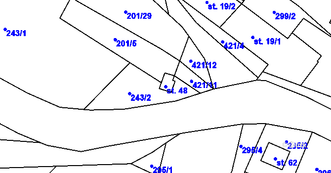 Parcela st. 48 v KÚ Lhota u Olešnice, Katastrální mapa