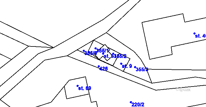 Parcela st. 51 v KÚ Lhota u Olešnice, Katastrální mapa
