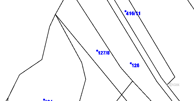 Parcela st. 127/8 v KÚ Lhota u Olešnice, Katastrální mapa