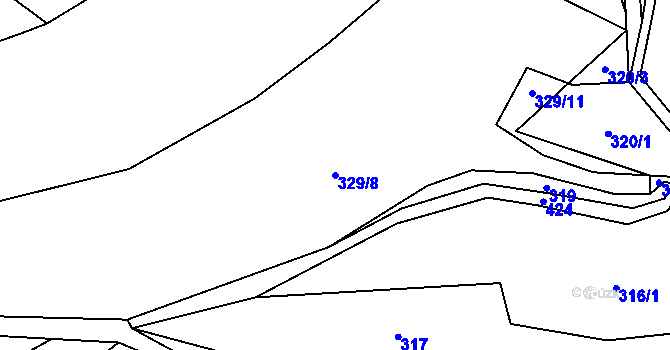 Parcela st. 329/8 v KÚ Lhota u Olešnice, Katastrální mapa