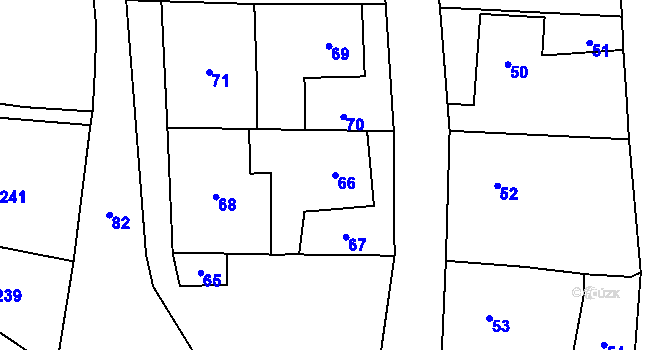 Parcela st. 66 v KÚ Lhota u Příbramě, Katastrální mapa