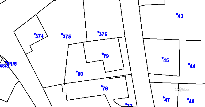 Parcela st. 79 v KÚ Lhota u Příbramě, Katastrální mapa