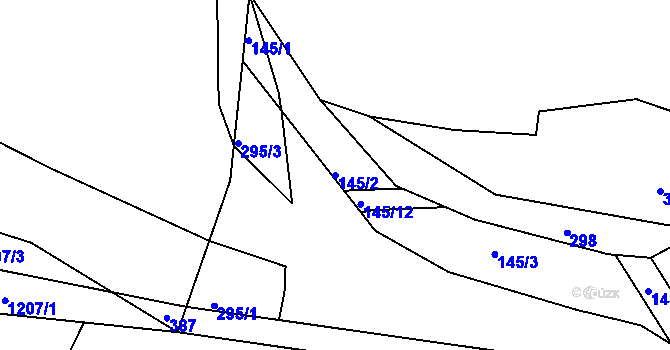 Parcela st. 145/2 v KÚ Lhota u Příbramě, Katastrální mapa