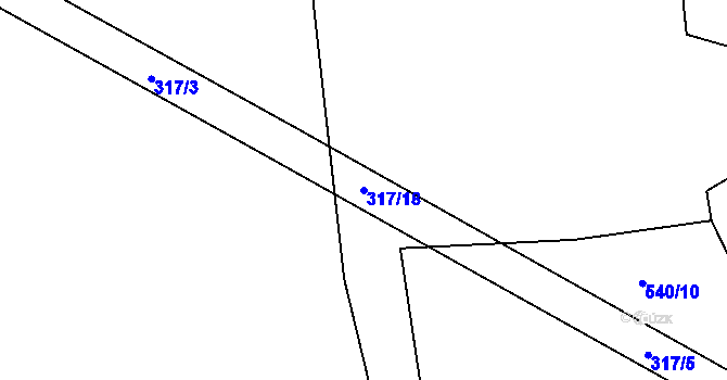 Parcela st. 317/18 v KÚ Lhota u Příbramě, Katastrální mapa