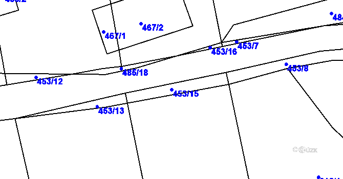 Parcela st. 453/15 v KÚ Lhota u Příbramě, Katastrální mapa