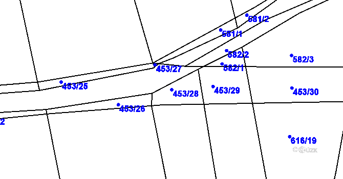 Parcela st. 453/28 v KÚ Lhota u Příbramě, Katastrální mapa