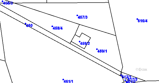 Parcela st. 459/2 v KÚ Lhota u Příbramě, Katastrální mapa