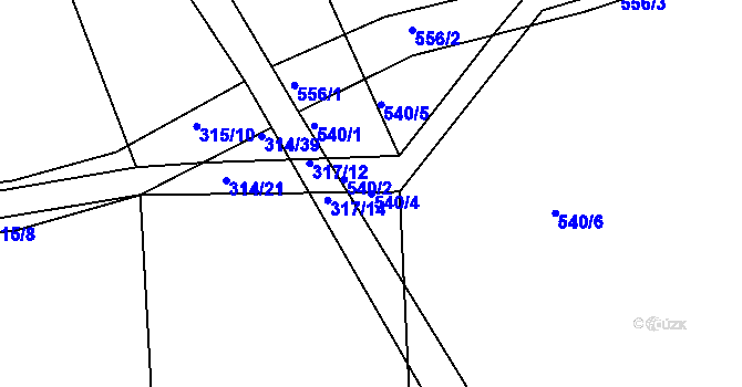 Parcela st. 540/4 v KÚ Lhota u Příbramě, Katastrální mapa