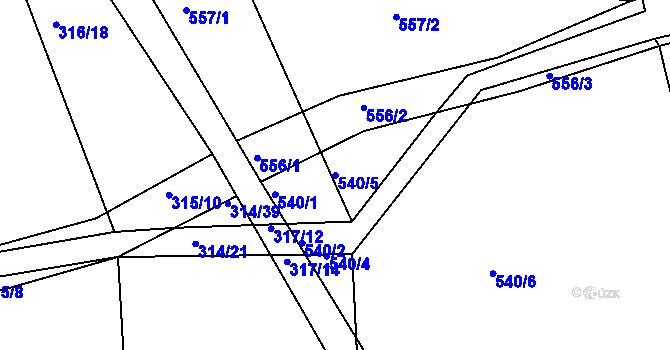 Parcela st. 540/5 v KÚ Lhota u Příbramě, Katastrální mapa