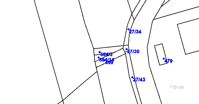 Parcela st. 564/3 v KÚ Lhota u Příbramě, Katastrální mapa