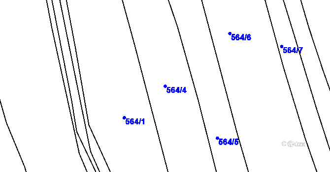 Parcela st. 564/4 v KÚ Lhota u Příbramě, Katastrální mapa