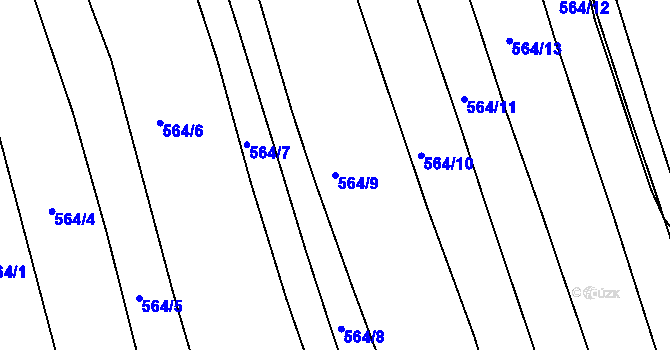 Parcela st. 564/9 v KÚ Lhota u Příbramě, Katastrální mapa