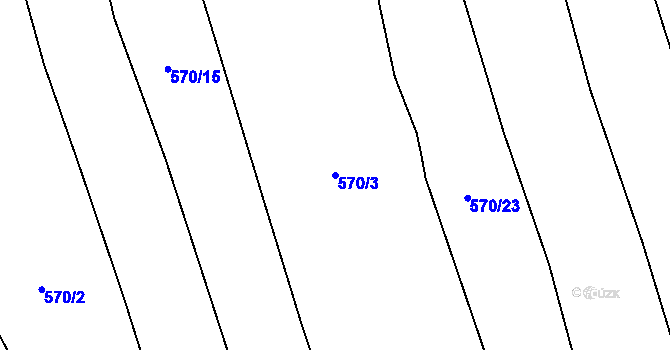 Parcela st. 570/3 v KÚ Lhota u Příbramě, Katastrální mapa