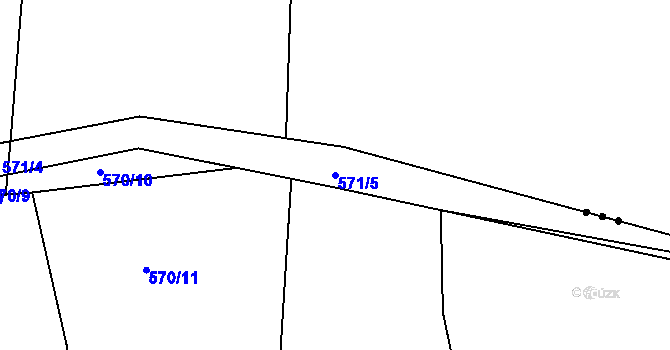 Parcela st. 571/5 v KÚ Lhota u Příbramě, Katastrální mapa