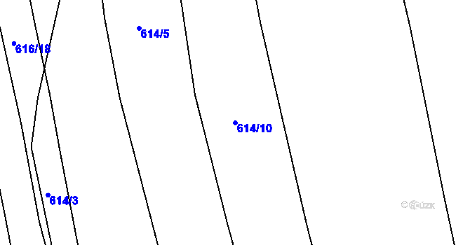 Parcela st. 614/10 v KÚ Lhota u Příbramě, Katastrální mapa