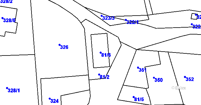 Parcela st. 81/6 v KÚ Lhota u Příbramě, Katastrální mapa