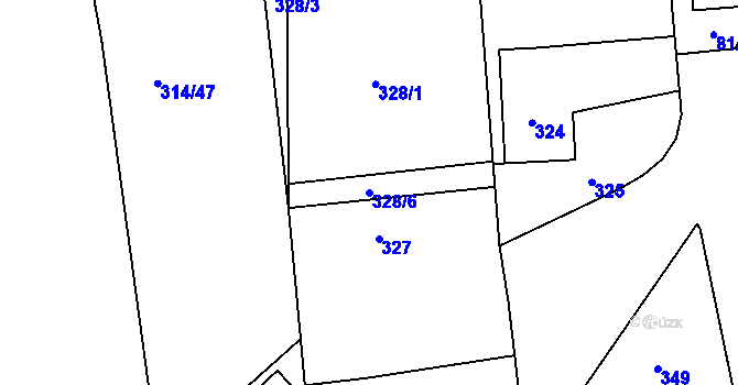 Parcela st. 328/6 v KÚ Lhota u Příbramě, Katastrální mapa