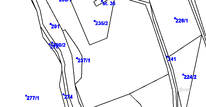 Parcela st. 235/1 v KÚ Bezděkov u Trutnova, Katastrální mapa