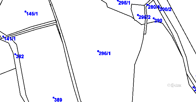 Parcela st. 296/1 v KÚ Bezděkov u Trutnova, Katastrální mapa