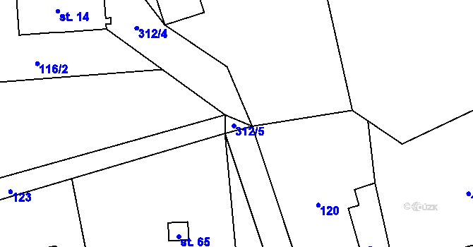 Parcela st. 312/5 v KÚ Bezděkov u Trutnova, Katastrální mapa