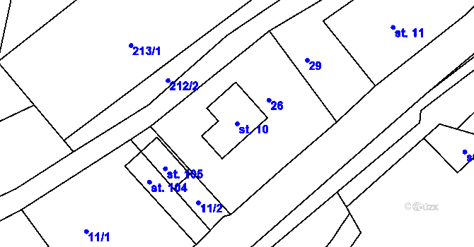 Parcela st. 10 v KÚ Lhota u Trutnova, Katastrální mapa