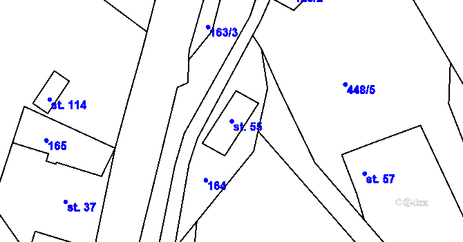 Parcela st. 55 v KÚ Lhota u Trutnova, Katastrální mapa