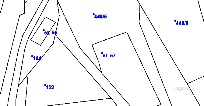 Parcela st. 57 v KÚ Lhota u Trutnova, Katastrální mapa