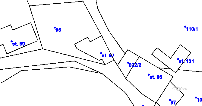 Parcela st. 67 v KÚ Lhota u Trutnova, Katastrální mapa