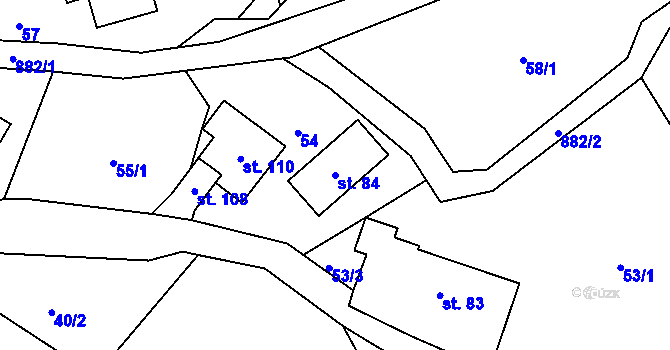 Parcela st. 84 v KÚ Lhota u Trutnova, Katastrální mapa