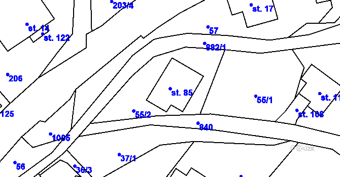 Parcela st. 85 v KÚ Lhota u Trutnova, Katastrální mapa