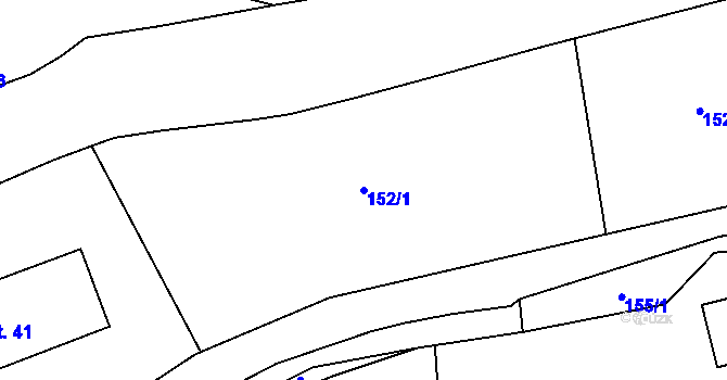 Parcela st. 152/1 v KÚ Lhota u Trutnova, Katastrální mapa