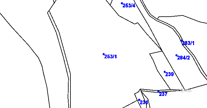 Parcela st. 253/1 v KÚ Lhota u Trutnova, Katastrální mapa