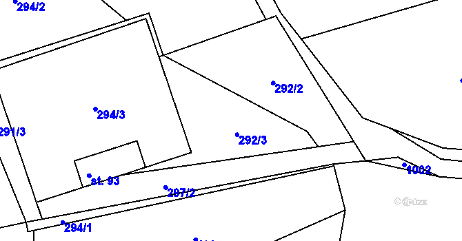 Parcela st. 292/3 v KÚ Lhota u Trutnova, Katastrální mapa