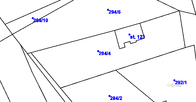 Parcela st. 294/4 v KÚ Lhota u Trutnova, Katastrální mapa