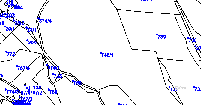 Parcela st. 746/1 v KÚ Lhota u Trutnova, Katastrální mapa
