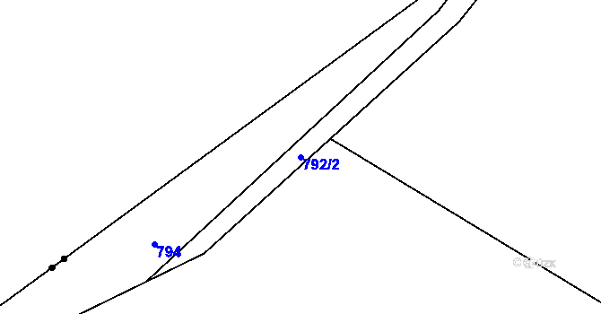 Parcela st. 792/2 v KÚ Lhota u Trutnova, Katastrální mapa