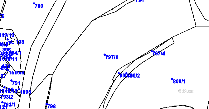 Parcela st. 797/1 v KÚ Lhota u Trutnova, Katastrální mapa