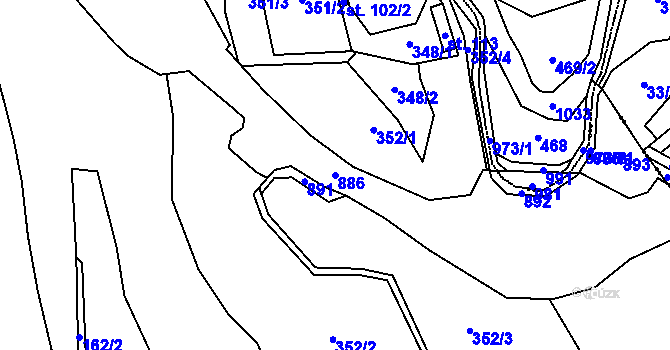 Parcela st. 886 v KÚ Lhota u Trutnova, Katastrální mapa