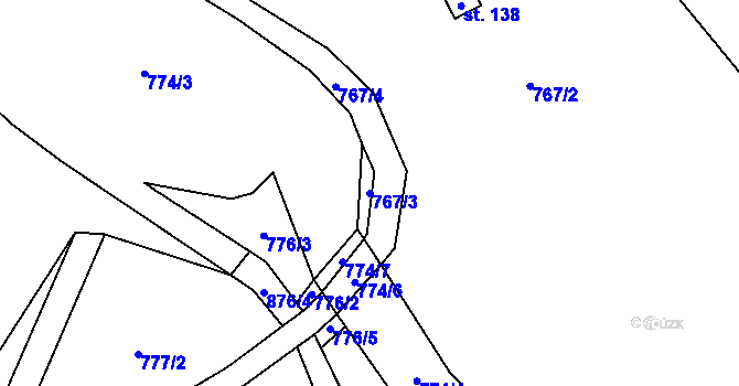 Parcela st. 767/3 v KÚ Lhota u Trutnova, Katastrální mapa