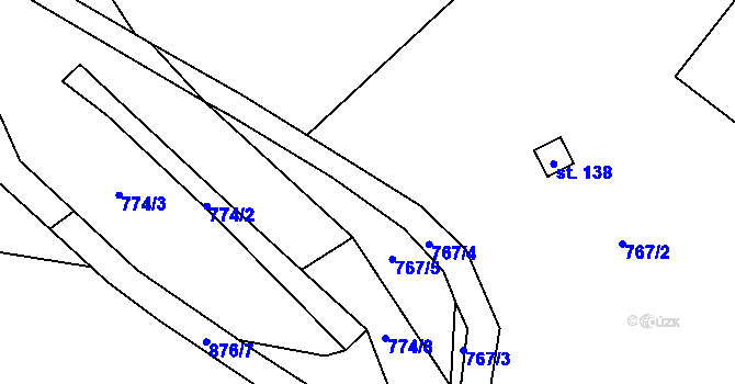 Parcela st. 767/4 v KÚ Lhota u Trutnova, Katastrální mapa