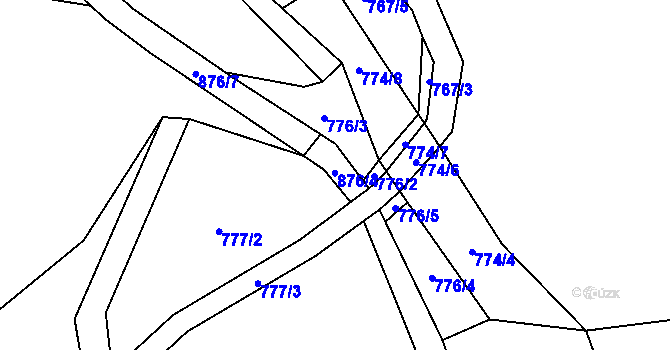 Parcela st. 876/4 v KÚ Lhota u Trutnova, Katastrální mapa